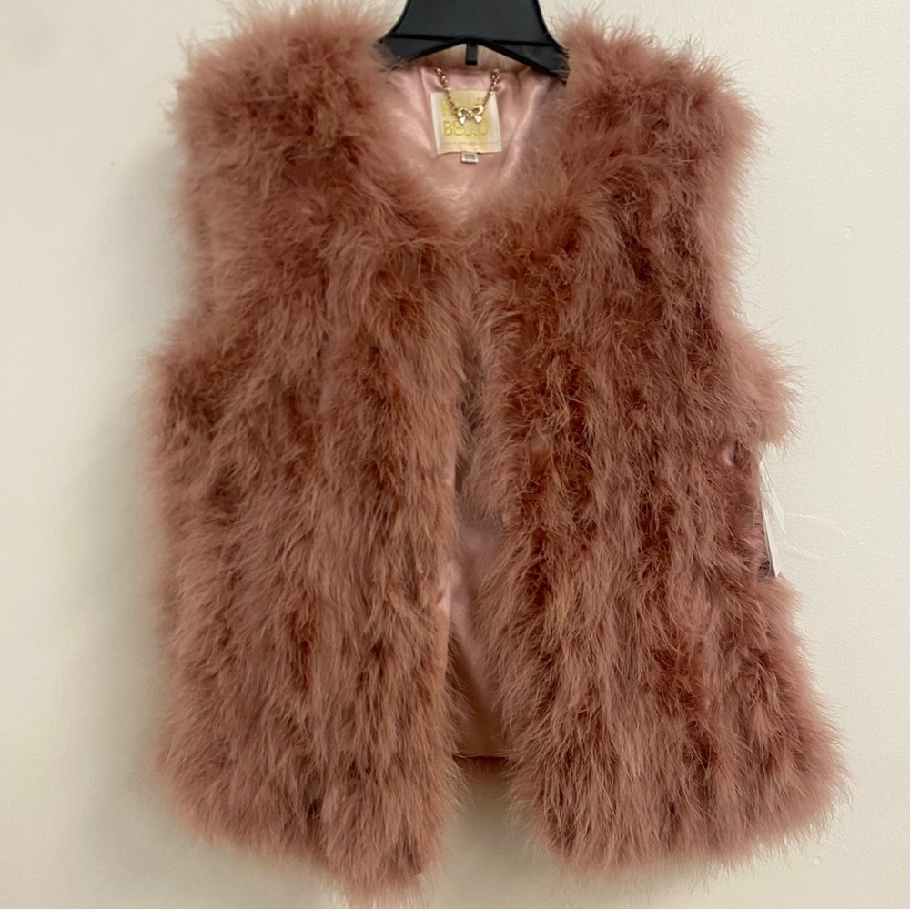NWT Pello Bello Pink Feather Vest
